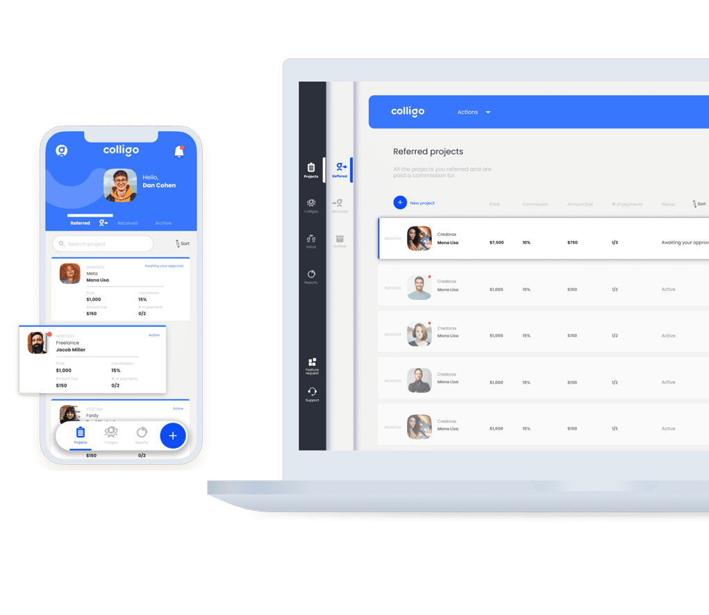 Colligo-Header-Image showing desktop and mocile app for commission tracking